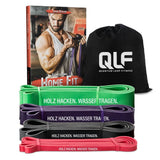 Widerstands-Bänder Set (+ Gratis Buch) mit farbigen Bändern, Trainingsbeutel und Fitness-Ratgeber, Galerieposition 1