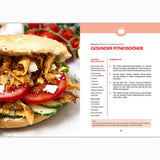 Fettverlust Fibel Kochbuch Rezeptseite mit gesundem Fitnessdöner, Zutaten und Zubereitung, Galerieposition 1