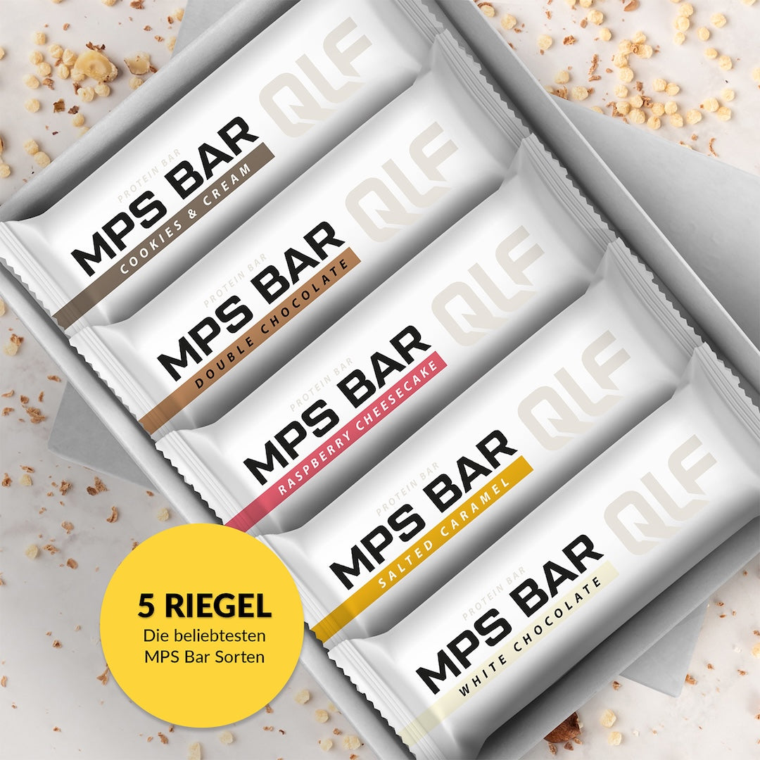 MPS Bar Proteinriegel 5er Probierbox mit verschiedenen Sorten, hochwertiges Protein von Quantum Leap Fitness in Deutschland
