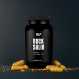 Rock Solid Nahrungsergänzung mit Kollagen Typ II in Kapselform vor dunklem Hintergrund, Galerieposition 1