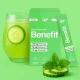Benefit Hydration Gurke-Minze mit grünem Getränk, Stick, Verpackung und frischer Gurke und Minze, Galerieposition 1