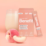 Benefit Hydration Pfirsich mit Stick, Glas Getränk, frischer Pfirsich und Verpackung, Galerieposition 1