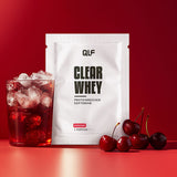 Clear Whey Isolat von Quantum Leap Fitness als erfrischender Proteinsoftdrink mit Kirschgeschmack und frischen Kirschen