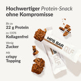 MPS Bar Proteinriegel mit 22 g Protein, wenig Zucker, collagenfrei und crispy Topping