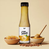 Tasty Sauce Honey Mustard mit Honigwabe, Senfkörnern und Holzlöffel, leichte Kalorienoption von Quantum Leap Fitness