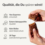 Tasty Bar Proteinriegel Nahaufnahme zeigt Qualität, Sicherheit und Zufriedenheitsgarantie, Galerieposition 1