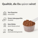 Tasty Kalorienarmes Geschmackspulver mit Vorteilen wie Expertenentwicklung und 30 Tage Zufriedenheitsgarantie im Fokus