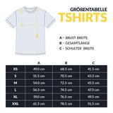 QLF Squad T-Shirt (kleines Logo) Größentabelle mit Brust-, Gesamt- und Schulterbreite, technische Skizze, Galerieposition 1