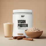 Vegan Protein von Quantum Leap Fitness mit Milchreis-Zimtgeschmack, Proteinpulver, Zimtstangen und cremigem Shake Galerie 1